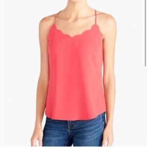 J. Crew coral scallop Camisole Top